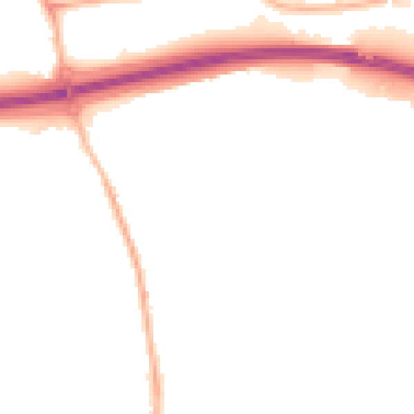 Night-time road noise heatmap for SK9 3TG