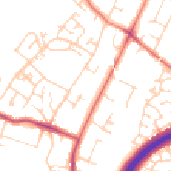 Daytime road noise heatmap for SK9 4BD