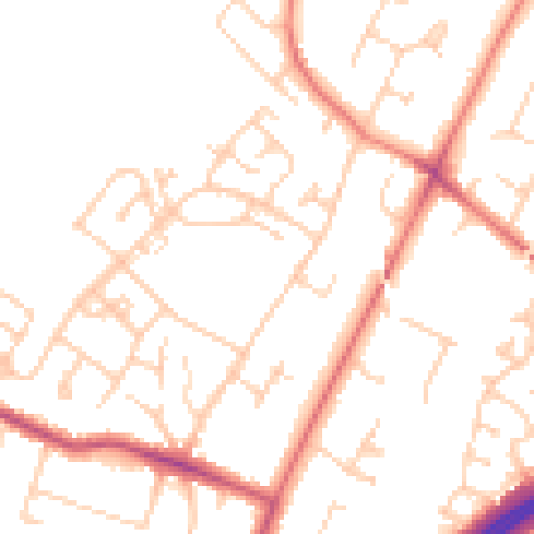 Daytime road noise heatmap for SK9 4DA