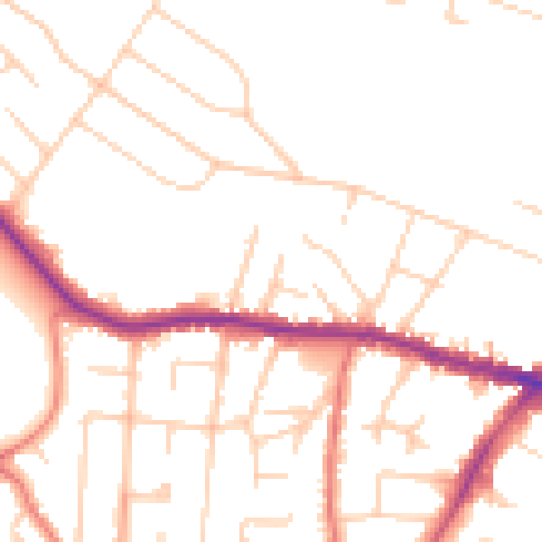Daytime road noise heatmap for SK9 5NE