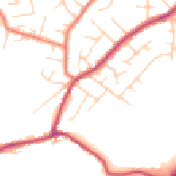 Daytime road noise heatmap for SK9 6HH