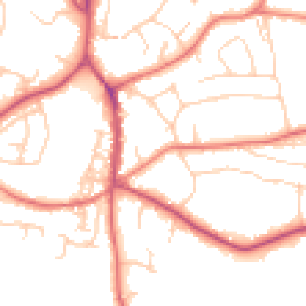 Daytime road noise heatmap for SK9 7DX