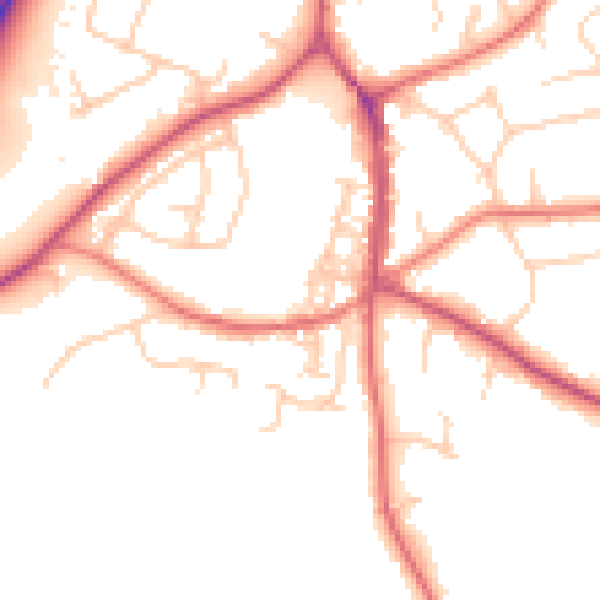 Daytime road noise heatmap for SK9 7EN