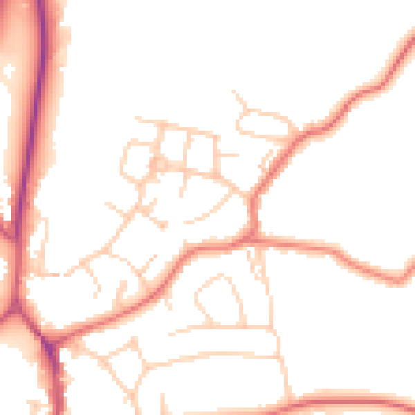 Daytime road noise heatmap for SK9 7NB