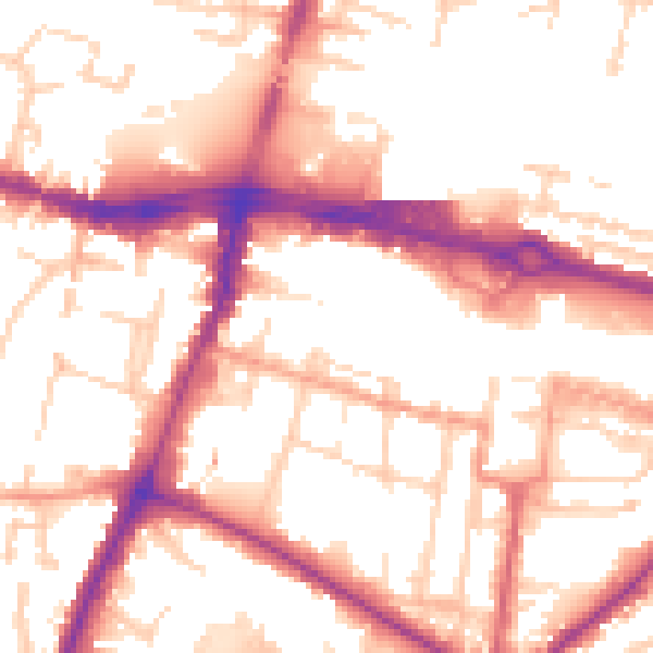 Daytime road noise heatmap for SL1 1AE