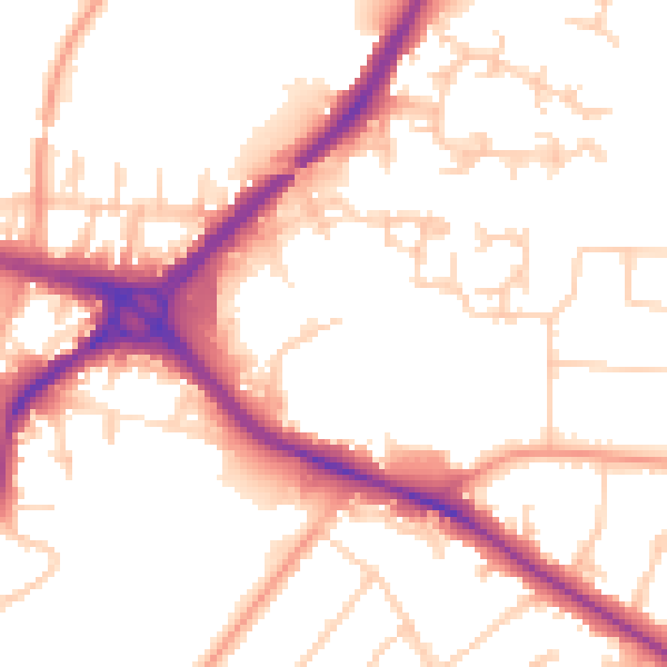 Daytime road noise heatmap for SL1 1AN