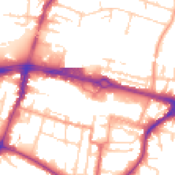 Daytime road noise heatmap for SL1 1AW