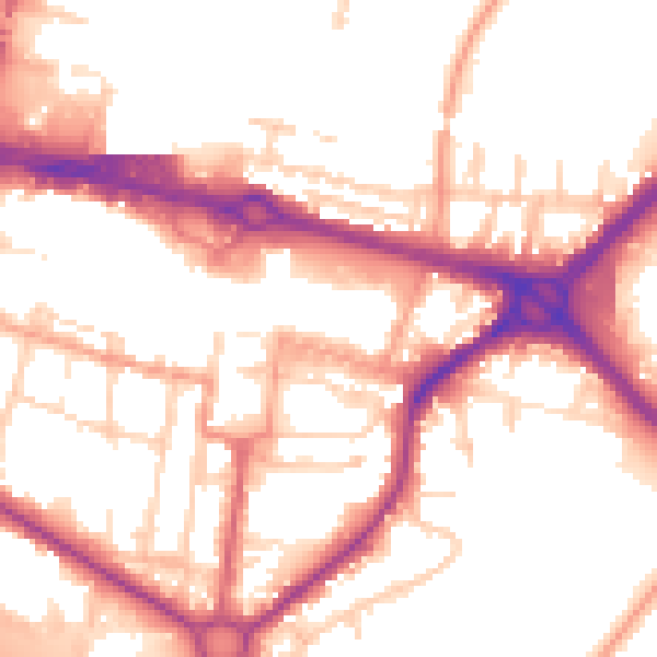 Daytime road noise heatmap for SL1 1BD