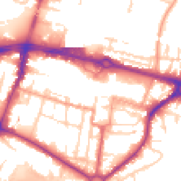 Daytime road noise heatmap for SL1 1BY