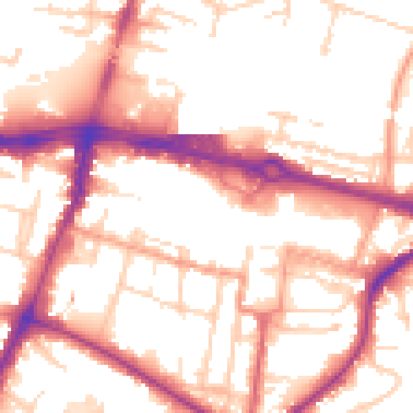 Daytime road noise heatmap for SL1 1DB