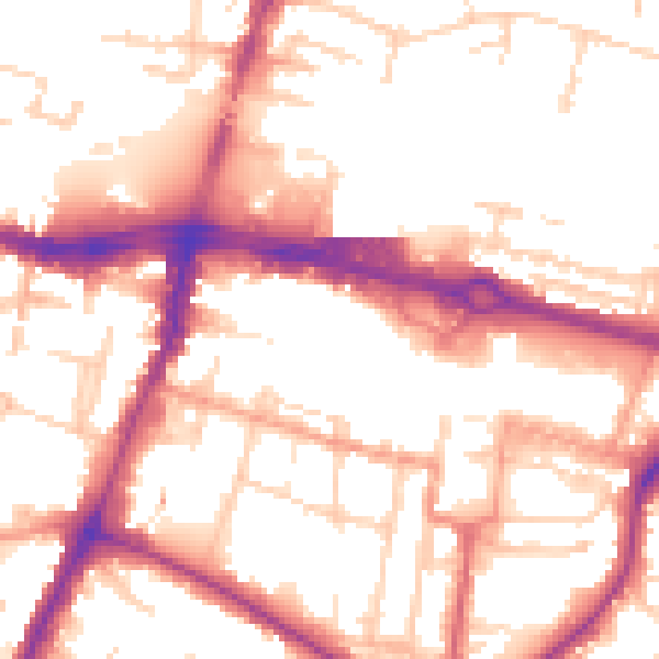 Daytime road noise heatmap for SL1 1DD