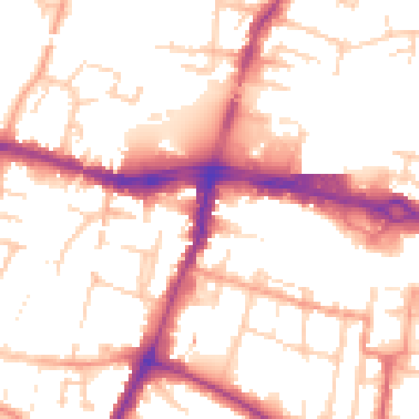 Daytime road noise heatmap for SL1 1DJ