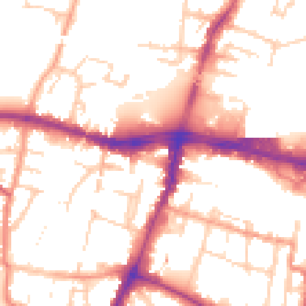 Daytime road noise heatmap for SL1 1DZ
