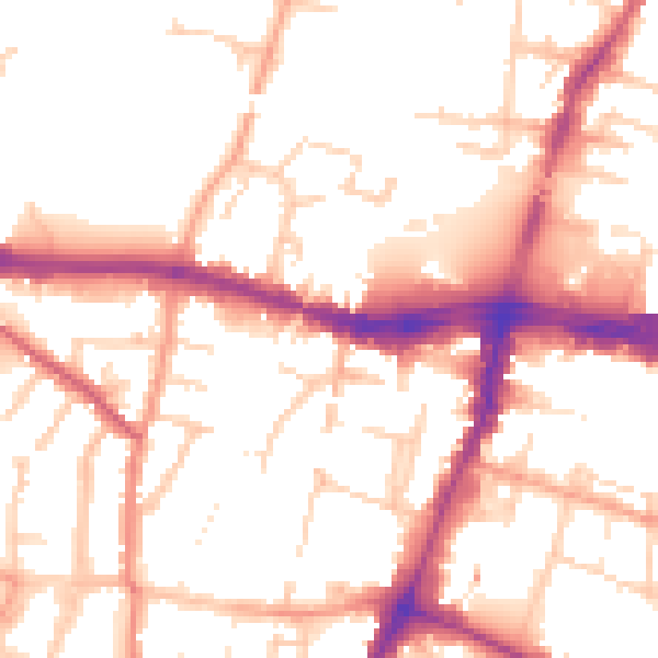 Daytime road noise heatmap for SL1 1EE