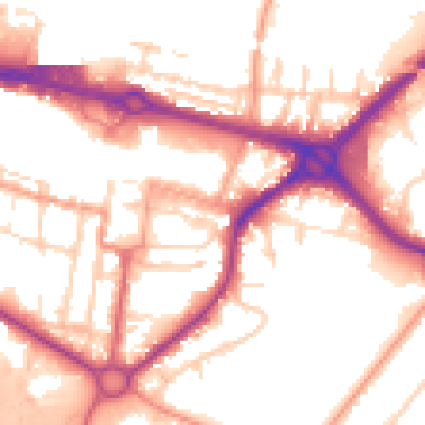 Daytime road noise heatmap for SL1 1FF