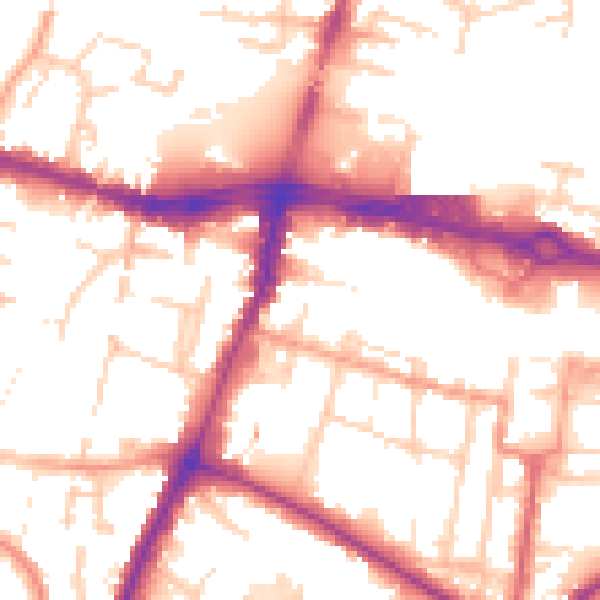 Daytime road noise heatmap for SL1 1HP