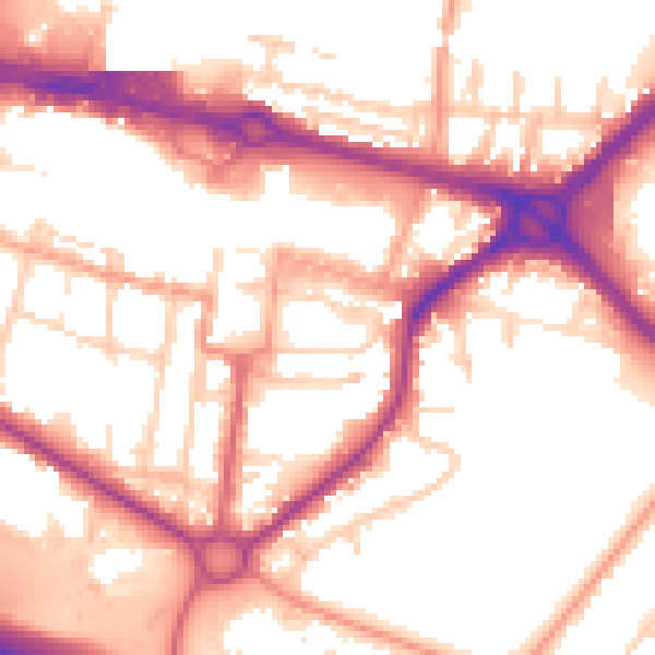 Daytime road noise heatmap for SL1 1HW