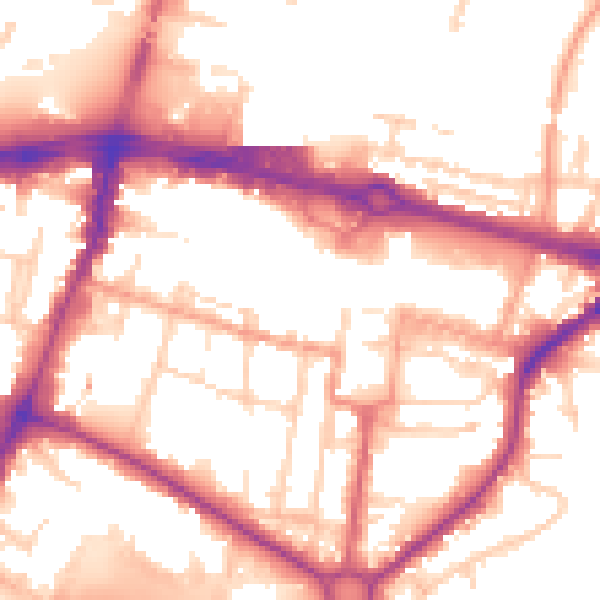 Daytime road noise heatmap for SL1 1JS