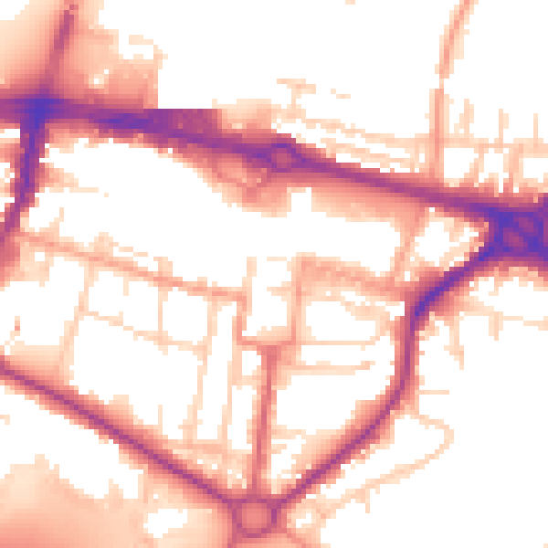 Daytime road noise heatmap for SL1 1JU