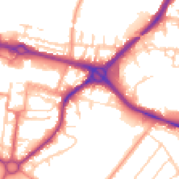 Daytime road noise heatmap for SL1 1SR