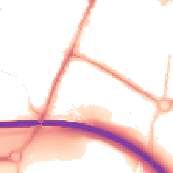 Night-time road noise heatmap for SL1 2DA
