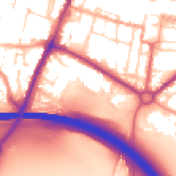 Daytime road noise heatmap for SL1 2DT