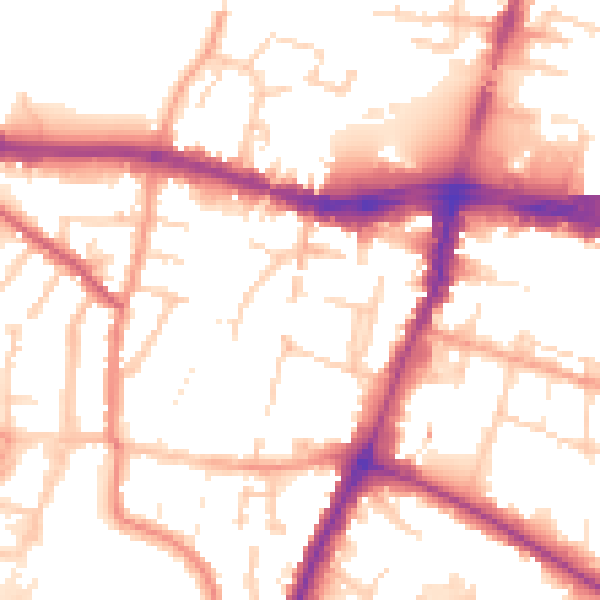 Daytime road noise heatmap for SL1 2GG