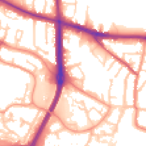 Daytime road noise heatmap for SL1 2NZ