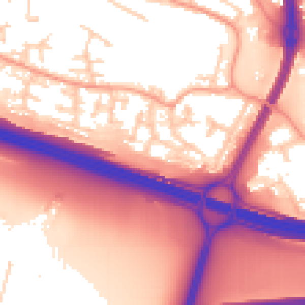 Daytime road noise heatmap for SL1 2TT