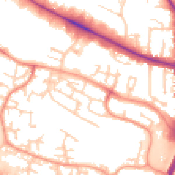 Daytime road noise heatmap for SL1 2YJ