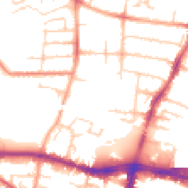 Daytime road noise heatmap for SL1 3GU