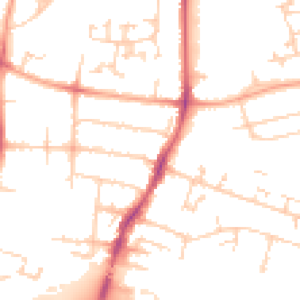Daytime road noise heatmap for SL1 3QZ