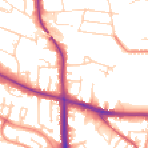 Daytime road noise heatmap for SL1 3TW