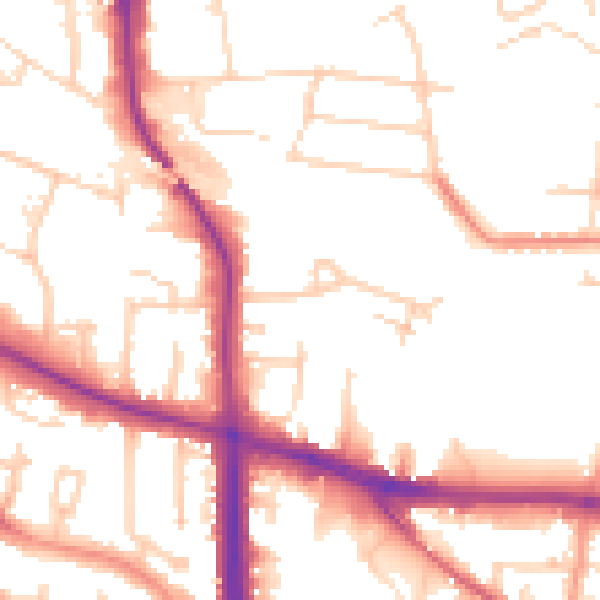 Daytime road noise heatmap for SL1 3TX
