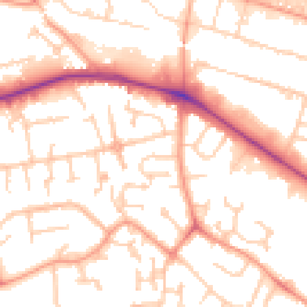 Daytime road noise heatmap for SL1 5BP