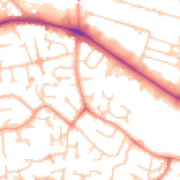 Daytime road noise heatmap for SL1 5DB