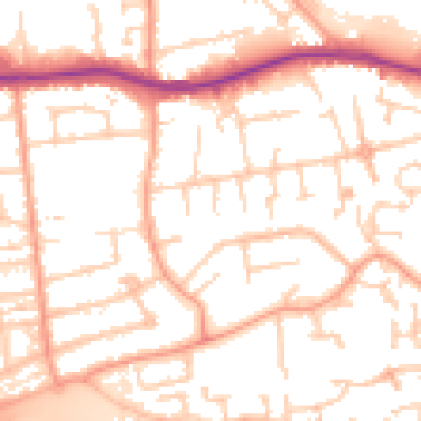 Daytime road noise heatmap for SL1 5HZ