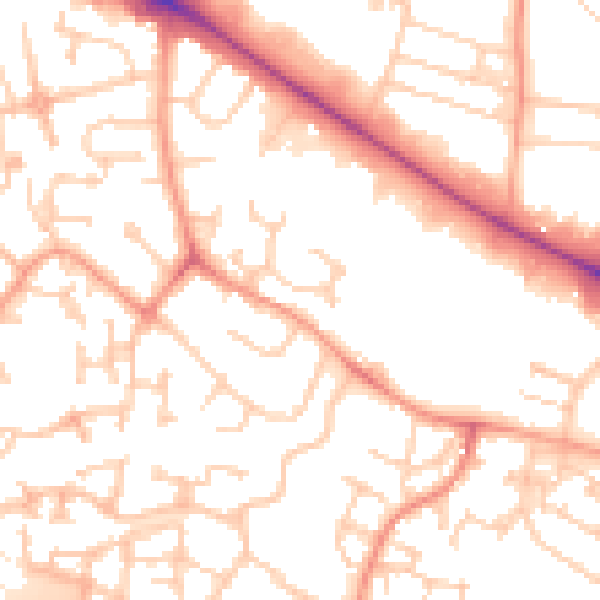 Daytime road noise heatmap for SL1 5SU