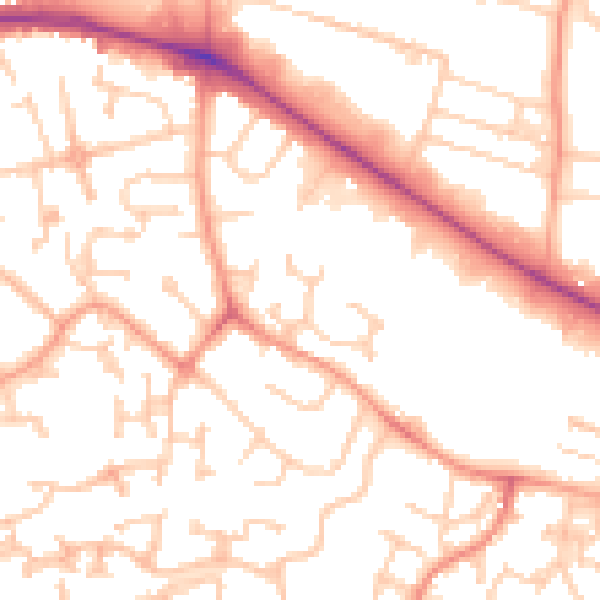 Daytime road noise heatmap for SL1 5SZ