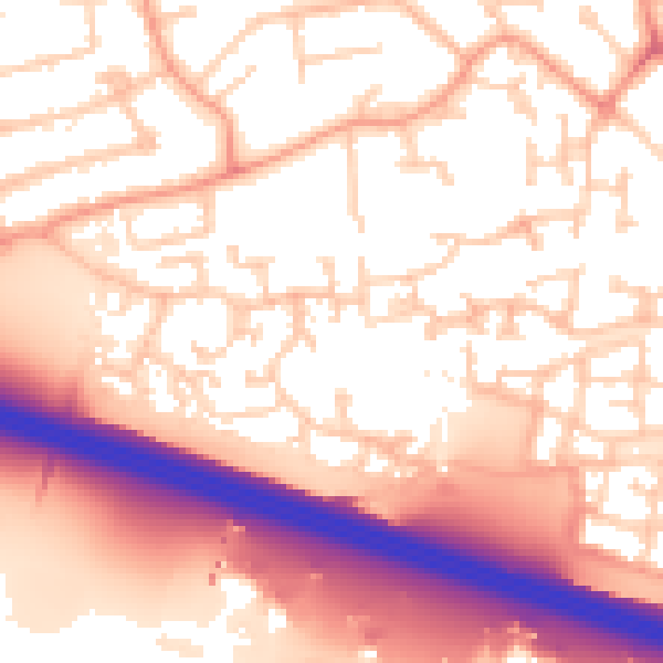 Daytime road noise heatmap for SL1 5TN