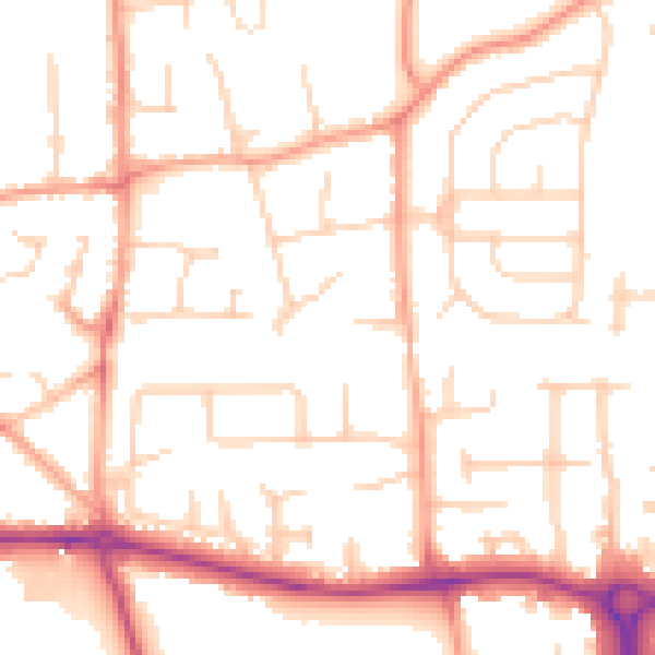 Daytime road noise heatmap for SL1 7EY