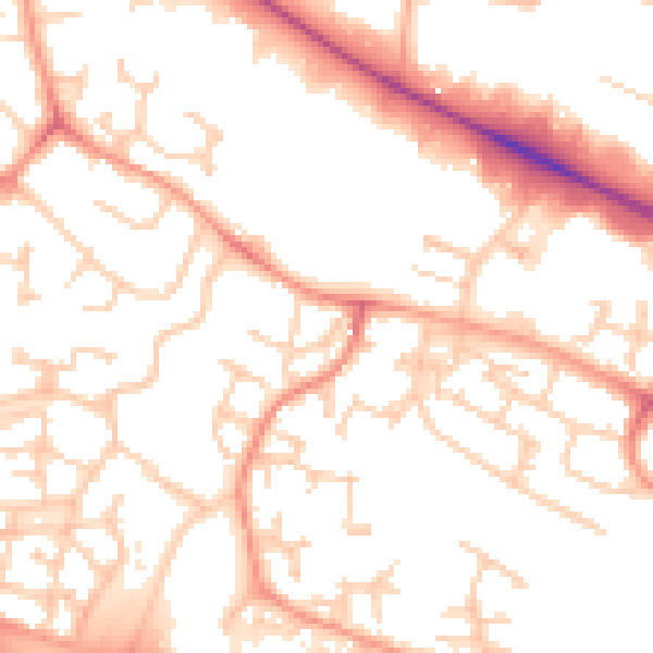 Daytime road noise heatmap for SL1 9AN