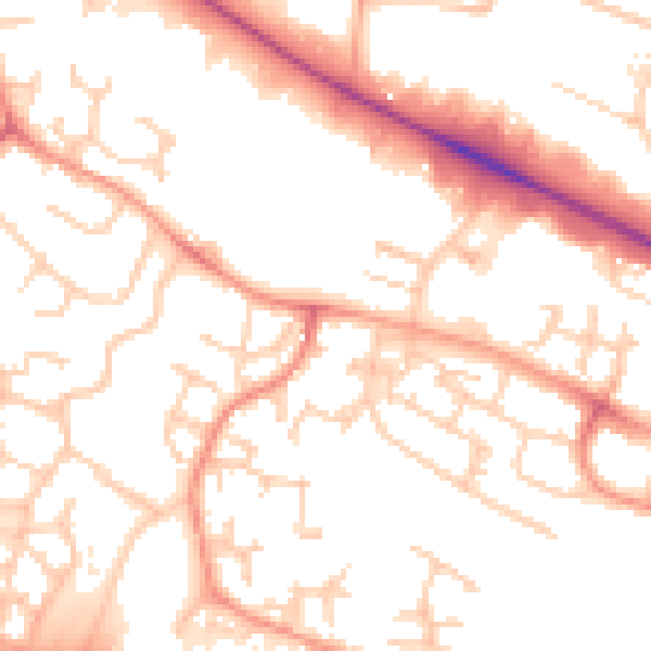 Daytime road noise heatmap for SL1 9AP