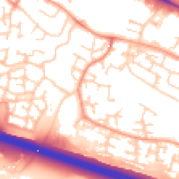 Daytime road noise heatmap for SL1 9BD