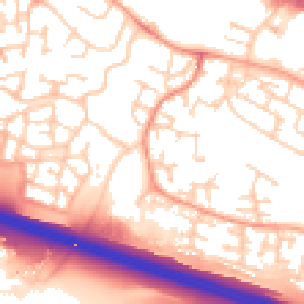 Daytime road noise heatmap for SL1 9DA