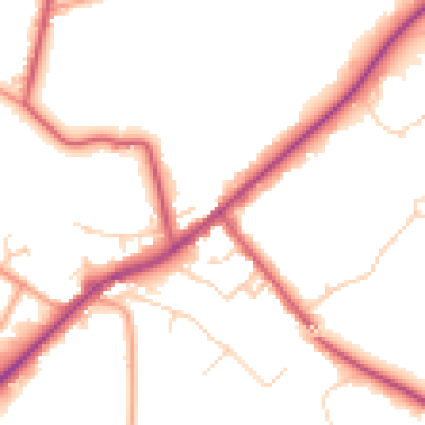 Daytime road noise heatmap for SL5 0DJ