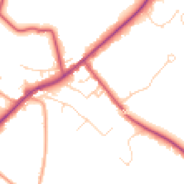Daytime road noise heatmap for SL5 0DZ