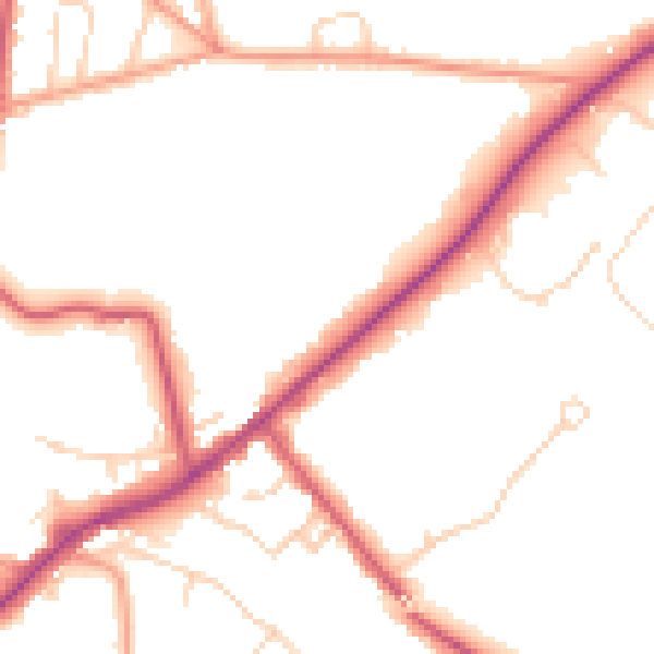 Daytime road noise heatmap for SL5 0JN