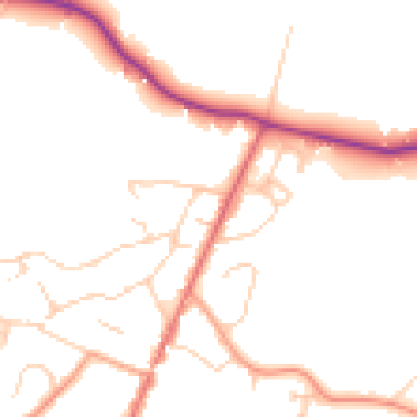 Daytime road noise heatmap for SL5 7BN
