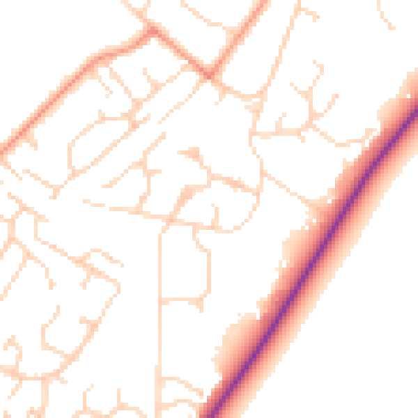Daytime road noise heatmap for SL5 7HA